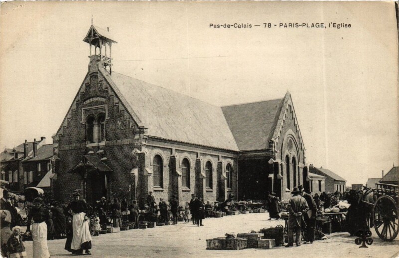Carte postale ancienne Pas-des-Calais - Paris-Plage l'Eglise à Calais