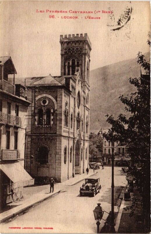 Carte postale ancienne Les Pyrénées Centrales Luchon L'Eglise