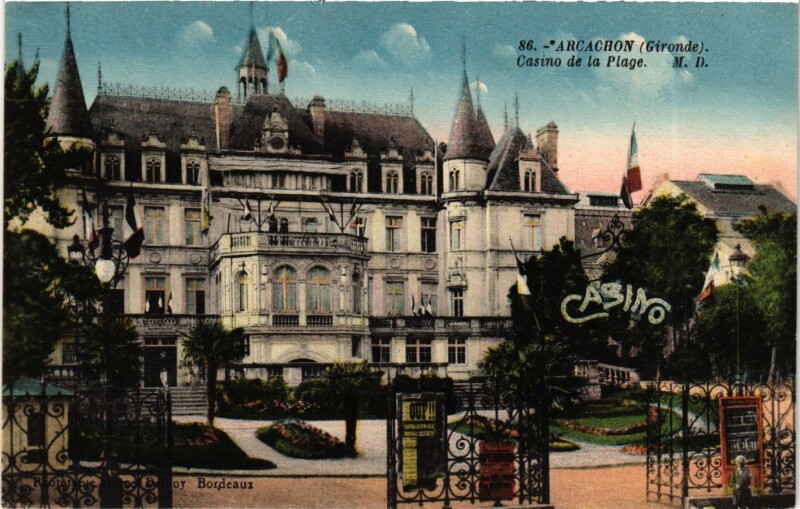 Carte postale ancienne Gironde Arcachon Casino de la Plage à Arcachon