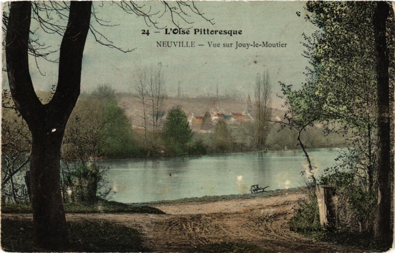 Carte postale ancienne Val-d'Oise Neuville Vue sur Jouy-le-Moutier à Jouy-le-Moutier