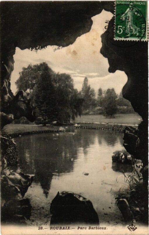 Carte postale ancienne Roubaix Le Parc Barbieux ARCade à Roubaix