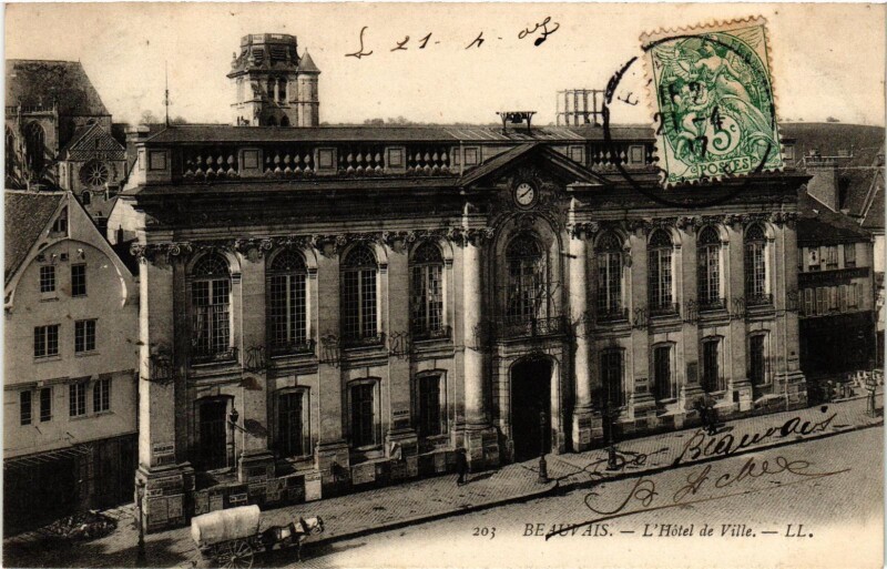 Carte postale ancienne Beauvais- Hotel de Ville France à Beauvais