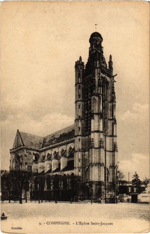 Carte postale ancienne Compiegne - L'Eglise Saint-Jacques à Compiègne