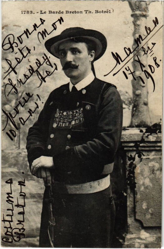 Carte postale ancienne La Barde Breton Th. Botrel