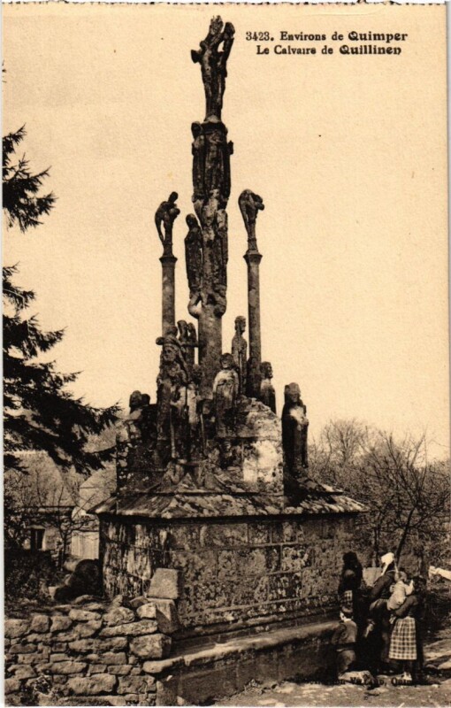 Carte postale ancienne Environs de Quimper - Le Calvaire de Quillinen à Quimper