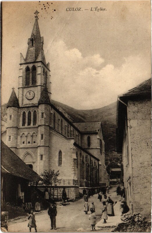 Carte postale ancienne Culoz - L'Eglise à Culoz