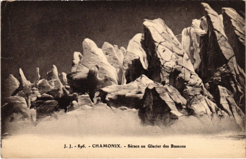 Carte postale ancienne Chamonix - Seracs au Glacier des Bossons