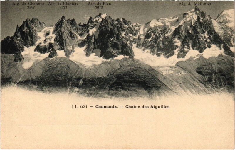 Carte postale ancienne Chamonix - Chane des AIGUILLEs