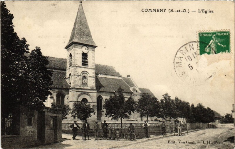 Carte postale ancienne Commeny - L'Eglise à Commeny