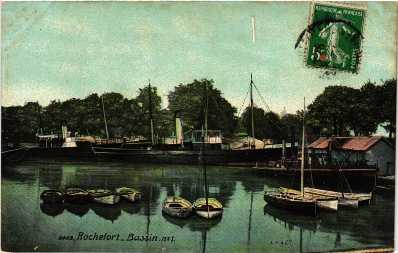 Carte postale ancienne Rochefort _Bassin no 1 à Rochefort