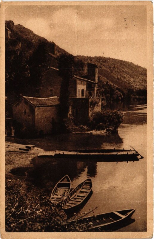 Carte postale ancienne Lot Larroque-des-Arcs Le Port