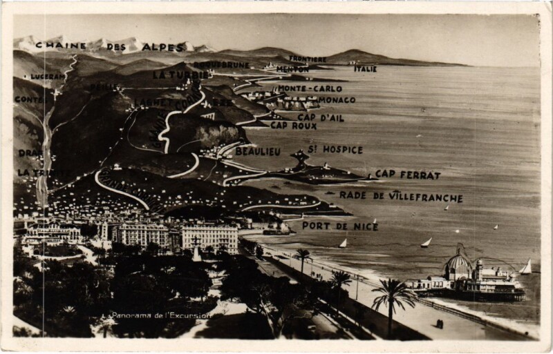 Carte postale ancienne Nice- Panorama France