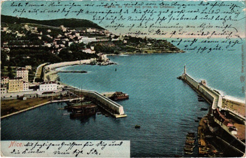 Carte postale ancienne Nice- Entree du Port France