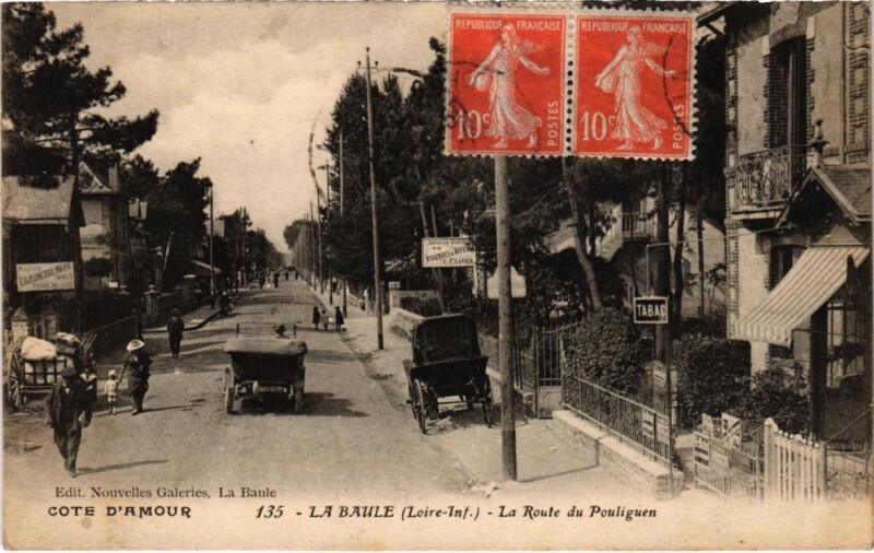 Carte postale ancienne La Baule - La Route du Pouliguen