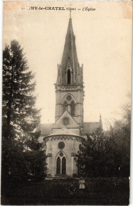 Carte postale ancienne Mouchy-le-Chatel - L'Eglise à Mouchy-le-Châtel