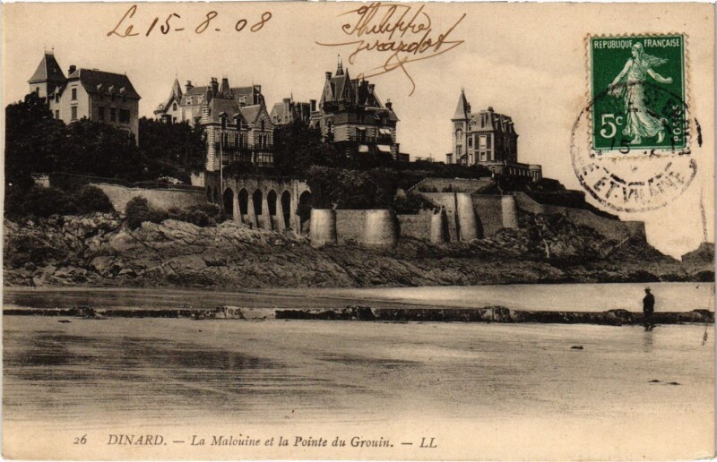 Carte postale ancienne Dinard- La Malouine et la Pointe du Grouin France à Dinard