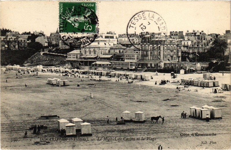 Carte postale ancienne Dinard- Le High Life Casino et la Plage France à Dinard