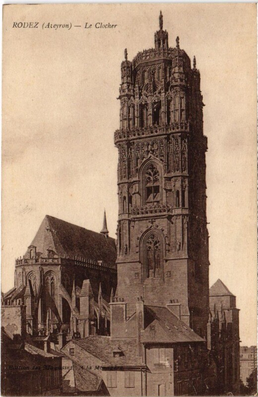 Carte postale ancienne Rodez - Le Clocher à Rodez
