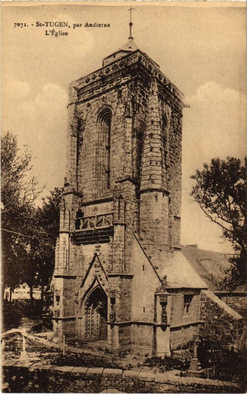 Carte postale ancienne Saint-Tugen par Audierne - L'Eglise à Audierne