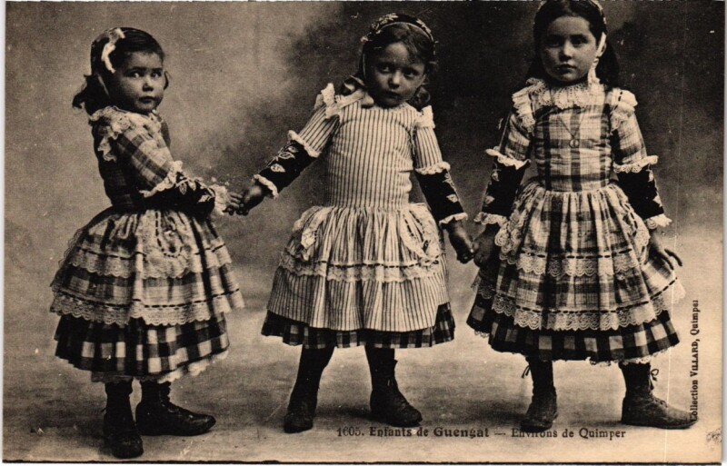 Carte postale ancienne Enfants de Guengat - Environs de Quimper à Guengat