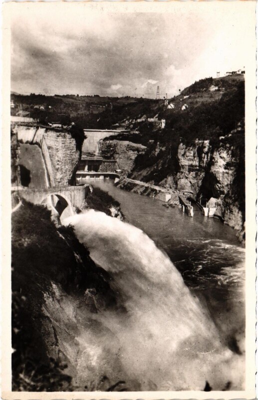 Carte postale ancienne Genissiat - Chute