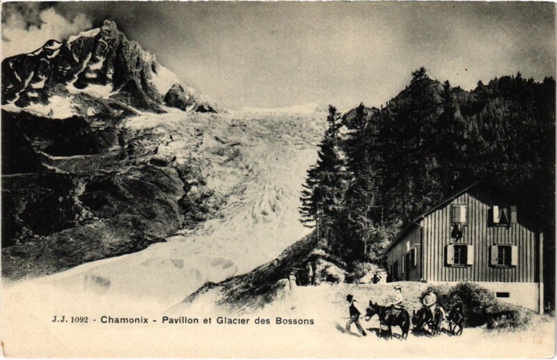 Carte postale ancienne Chamonix - Pavillon et Glacier des Bossons