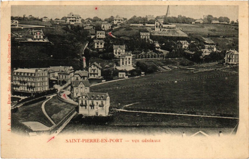 Carte postale ancienne Saint-Pierre-en-Port - Vue générale à Saint-Pierre-en-Port