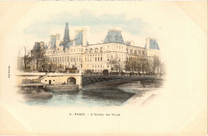 Carte postale ancienne Paris 4e Hotel de Ville Tinted à Paris 4e