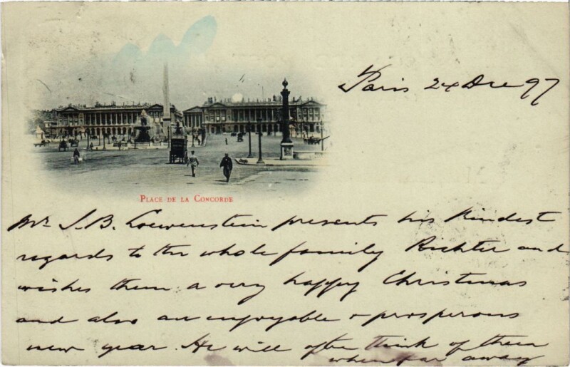 Carte postale ancienne 1897 Paris Place de la Concorde