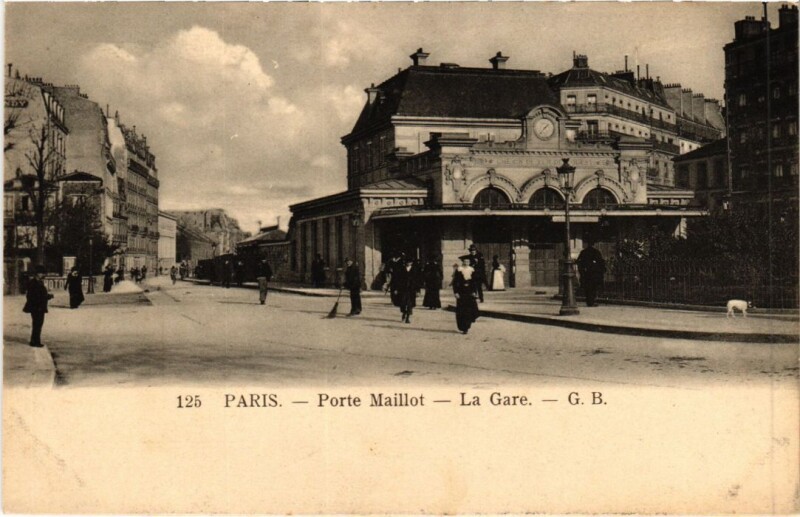 Carte postale ancienne Porte Maillot - La Gare à Paris 17e