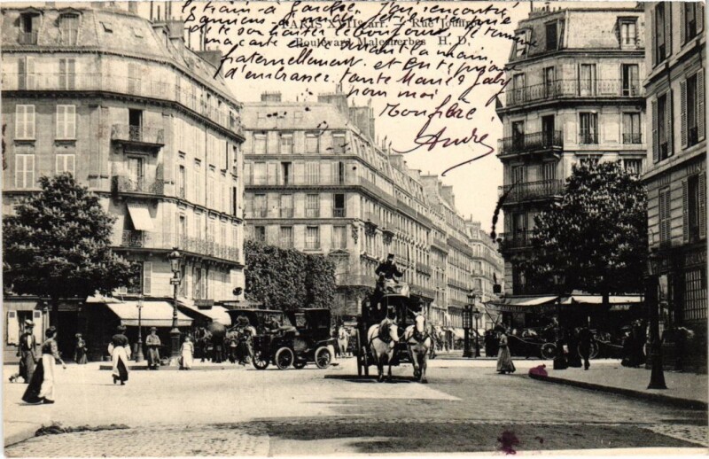 Carte postale ancienne Rue Jouffroy - Boulevard Malesherbes à Paris 17e