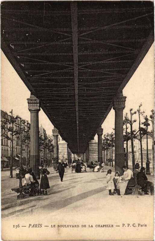 Carte postale ancienne Le Boulevard de la Chapelle à Paris 10e