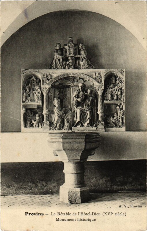 Carte postale ancienne Provins Le Retable de l'Hotel Dieu à Provins