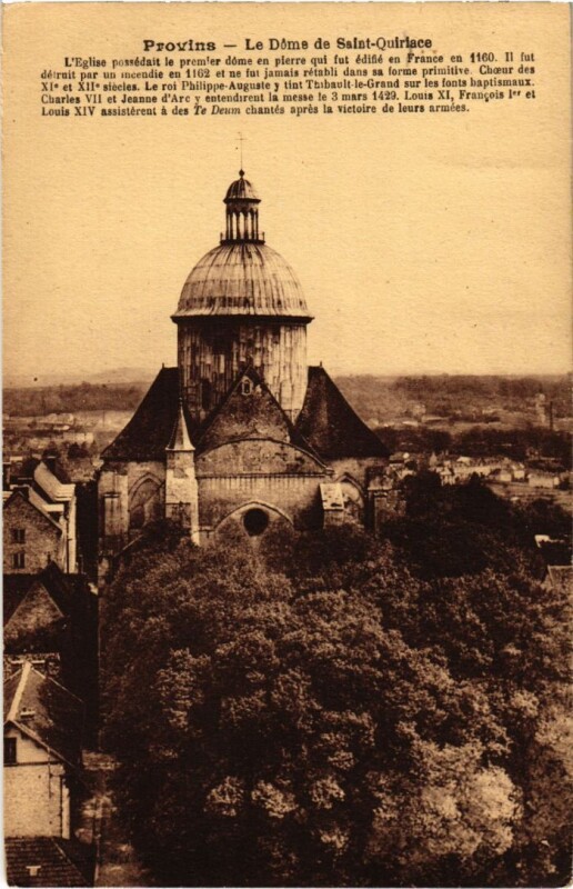 Carte postale ancienne Provins Le Dome de Saint-Quiriace à Provins