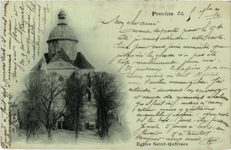 Carte postale ancienne Provins Eglise Saint-Quiriace à Provins