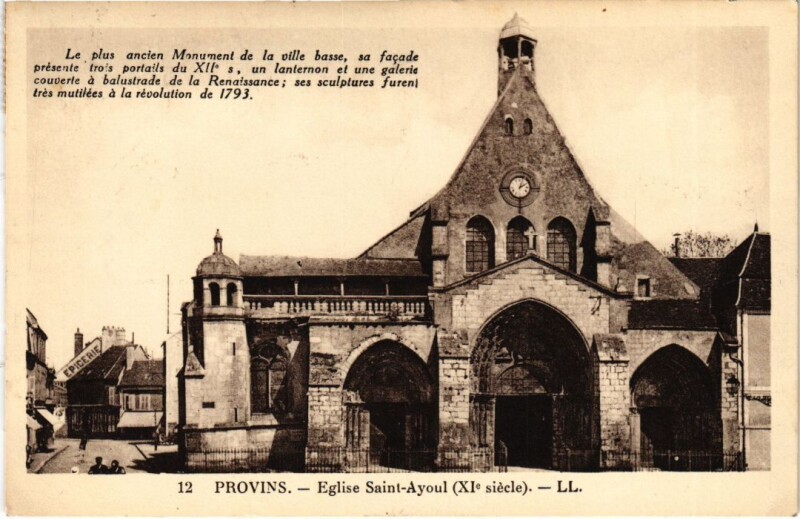 Carte postale ancienne Provins Eglise Saint-Ayoul à Provins