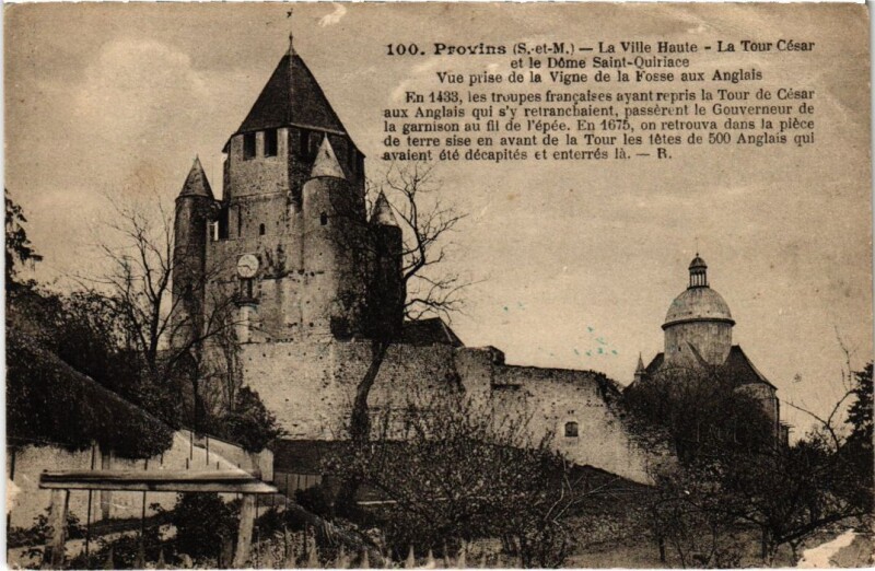 Carte postale ancienne Provins Tour de Cesar et le Dome Saint-Quiriace à Provins