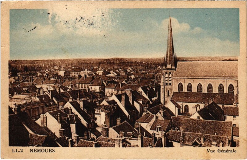 Carte postale ancienne Nemours vue generale à Nemours