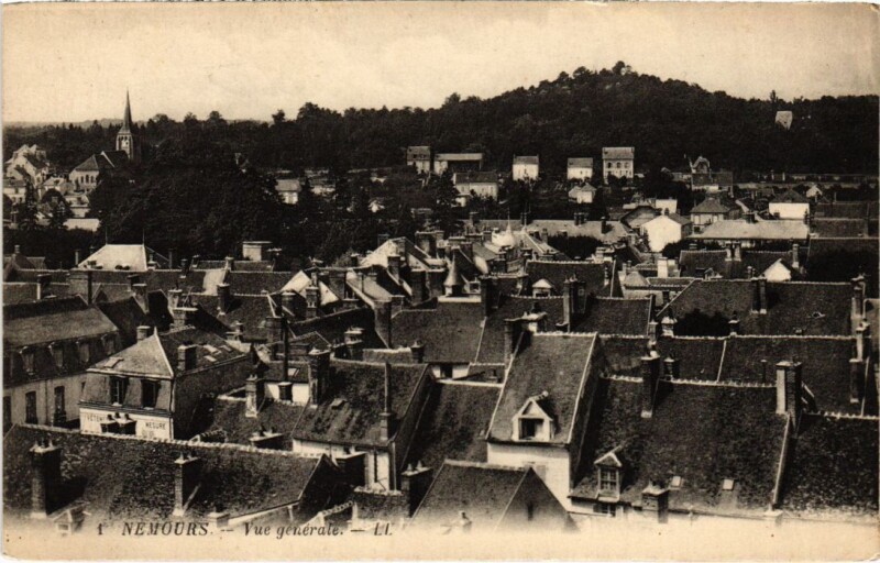 Carte postale ancienne Nemours vue generale à Nemours