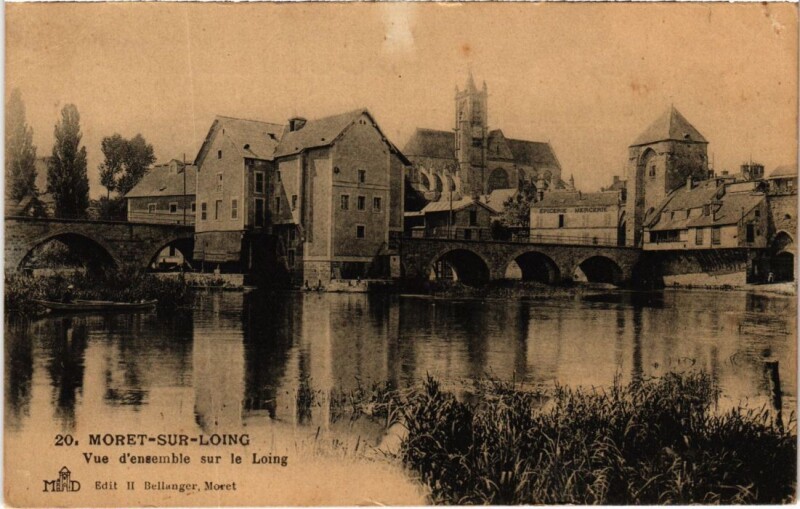Carte postale ancienne Moret sur Loing vue d'ensemble