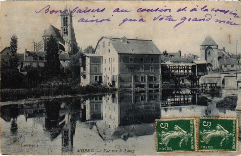 Carte postale ancienne Moret sur Loing vue sur le Long