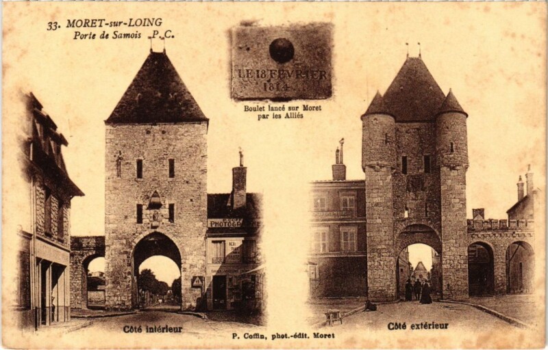 Carte postale ancienne Moret sur Loing Porte de Samois
