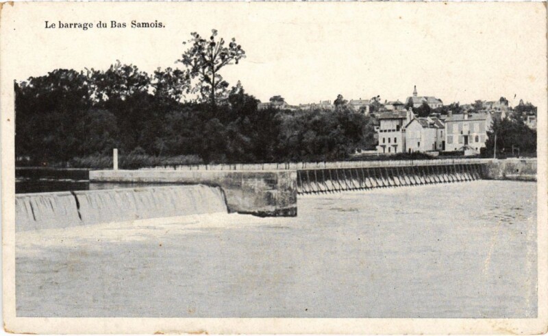 Carte postale ancienne Samois Le barrage du Bas
