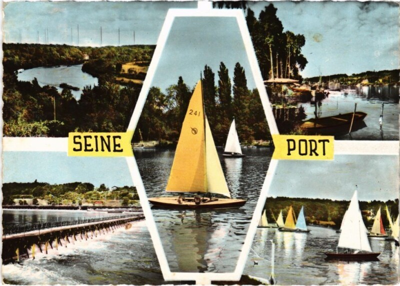 Carte postale ancienne Seine Port souvenir à Seine-Port