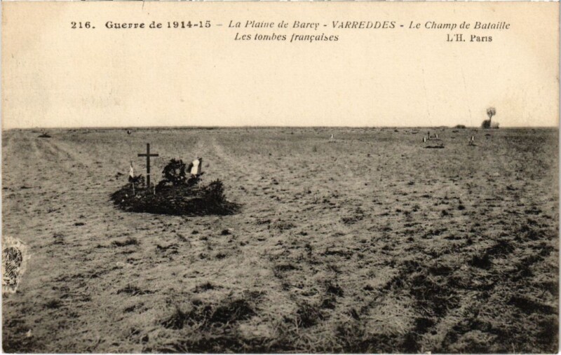 Carte postale ancienne Varreddes Guerre de 1914-15 - Les Tombes Francaises à Varreddes