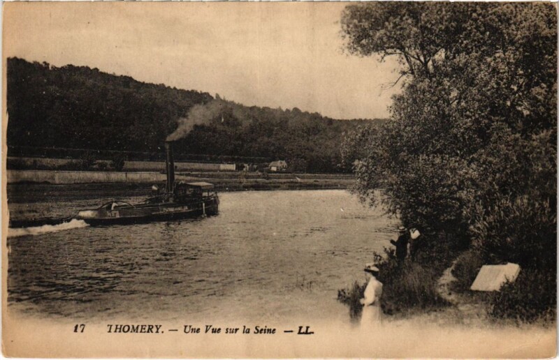 Carte postale ancienne Thomery Une Vue sur la Seine à Thomery