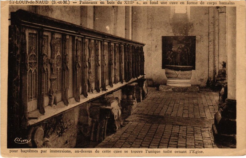 Carte postale ancienne Saint-Loup-de-Naud Panneaux en Bois à Saint-Loup-de-Naud