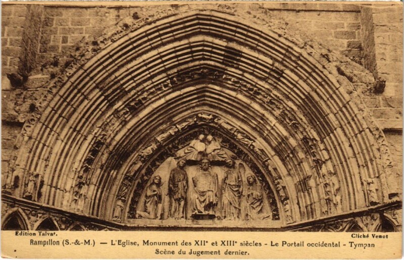 Carte postale ancienne Rampillon L'Eglise - Portail à Rampillon