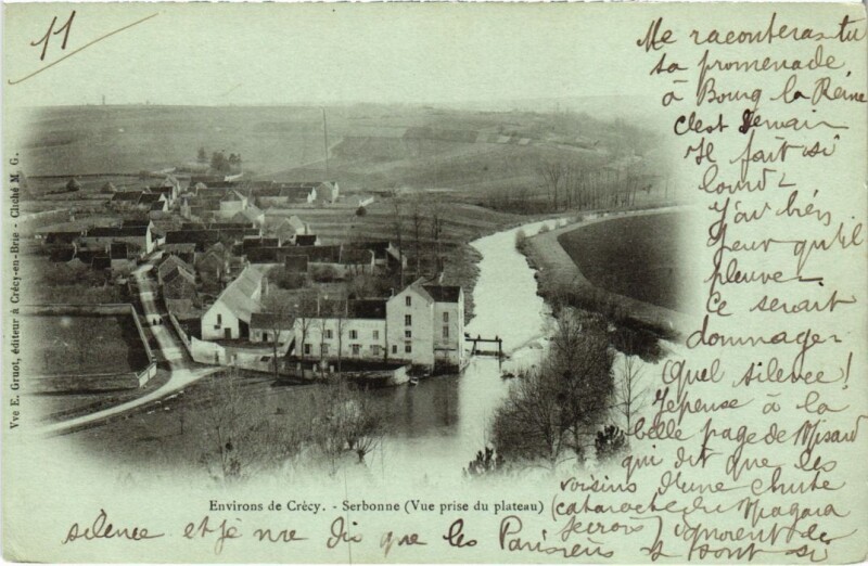 Carte postale ancienne Serbonne Vue prise du Plateau