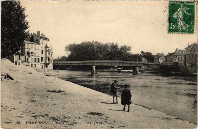 Carte postale ancienne Pomponne Bords de Marne à Pomponne